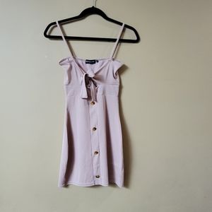 PRETTY LITTLE THING | Spaghetti Strap Mini Ribbed Dress Dusty Rose Size 2